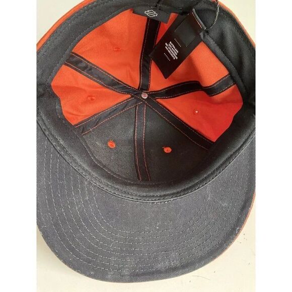 Harley-Davidson Motorcycle Block Letter Fitted Cap Hat Men’s Sz 7 1/8 Orange NEW - Picture 14 of 14